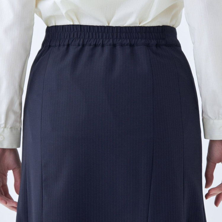 スーツセレクト 【SUIT SELECT×Samantha Thavasa】【年間】Aラインスカート/ネイビー×ストライプ/4S/マシンウォシャブル ネイビー系(紺)