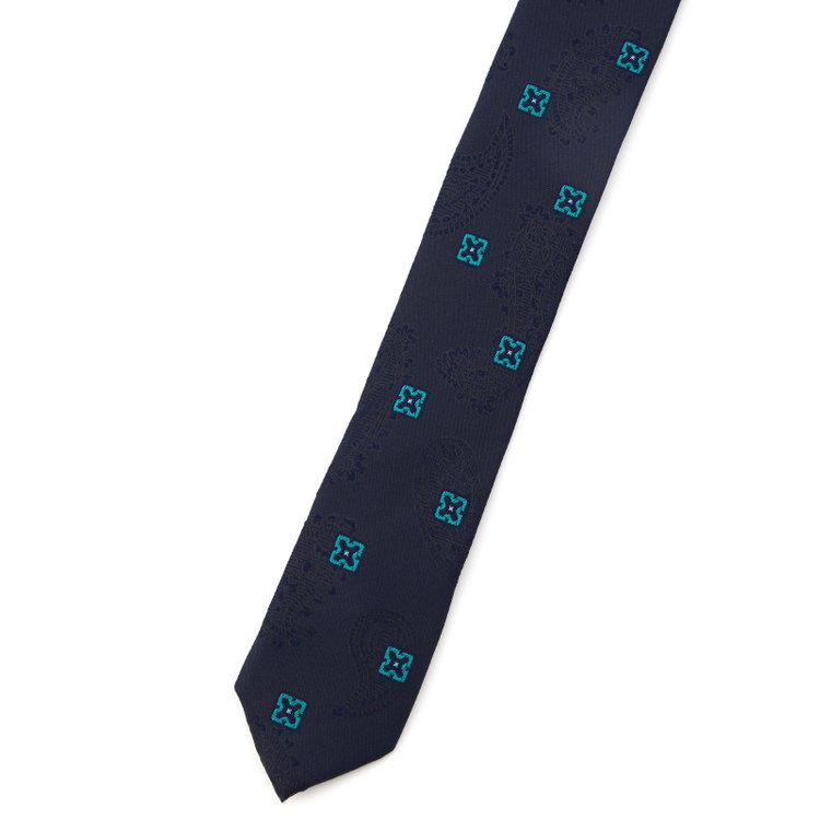 シルバーライン 【SILVER LINE】シルクブレンドペイズリーネクタイ 8.5cm幅/ダークネイビー その他
