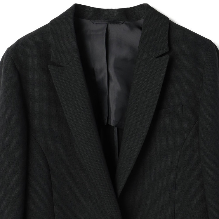 シルバーライン 【SL】【秋冬】1釦シングルパンツスーツ/ブラック×ドビー/パンツウエストシャーリング/ウォッシャブル/※パンツ裾上げ済仕様 黒