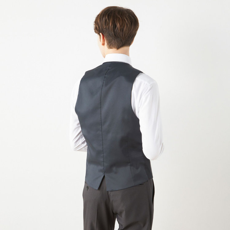 ブラックライン 【SLIM TAPERED_2】【年間】2釦シングルスリーピーススーツ 0タック/グレー/ウエストシャーリング/4S/※パンツ裾直し必要 グレー濃色