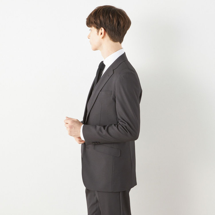 ブラックライン 【SLIM TAPERED_2】【年間】2釦シングルスリーピーススーツ 0タック/グレー/ウエストシャーリング/4S/※パンツ裾直し必要 グレー濃色