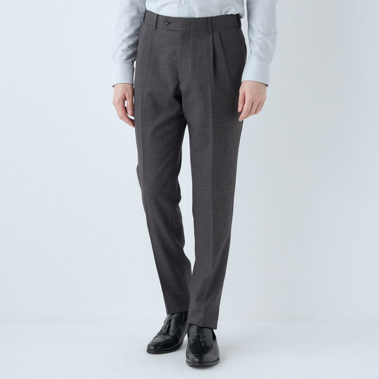 シルバーライン 【CLASSICO TAPERED】【春夏】3釦段返りシングルスーツ 2タック/グレー/パッチポケット/ウエストムーブ/MARZOTTO/※パンツ裾直し必要 グレー濃色