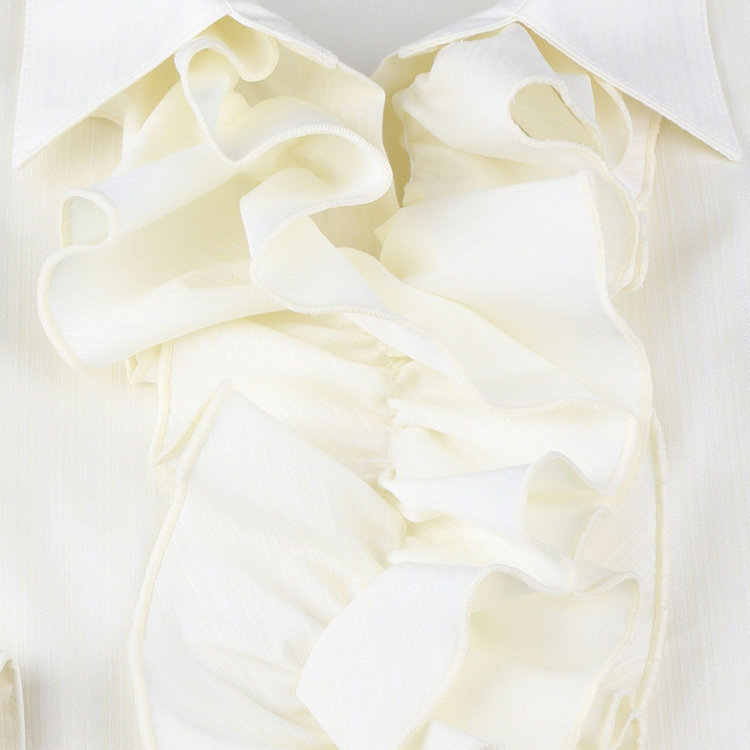 スーツセレクト 【SUIT SELECT×Samantha Thavasa】【長袖】リボン&フリル取り外しスキッパー/イエロー×ドビーストライプ/形態安定 イエロー系(黄)