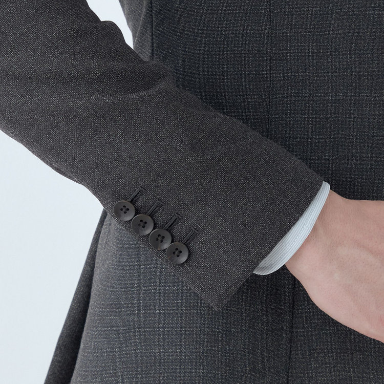 シルバーライン 【CLASSICO TAPERED】【春夏】3釦段返りシングルスーツ 2タック/グレー/パッチポケット/ウエストムーブ/MARZOTTO/※パンツ裾直し必要 グレー濃色