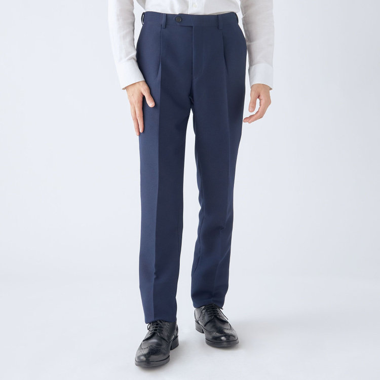 シルバーライン 【5DAYS CLOSET】【RBC】【春夏】テンセルブレンド1タックテーパードパンツ/ネイビー/ウエストムーブ/4S SUSTAINABILITY&ECOLOGY FABRIC/※裾上げ必要 紺中間