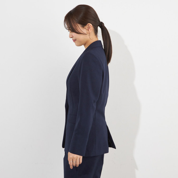 シルバーライン 【SILVER LINE】【年間】1釦シングルパンツスーツ/ネイビー/ウォッシャブル/Naturemier/4S SUSTAINABILITY&ECOLOGY FABRIC/※パンツ裾上げ済仕様 紺中間