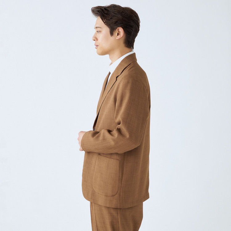 ブラックライン 【RBC】【春夏】2釦オーバーサイズジャケット/ブラウン/パッチポケット/4S SUSTAINABILITY&ECOLOGY FABRIC 茶中間