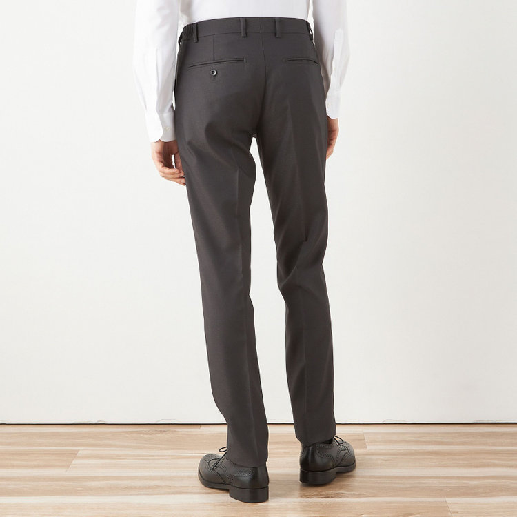 ブラックライン 【SLIM TAPERED_2】【年間】2釦シングルスリーピーススーツ 0タック/グレー/ウエストシャーリング/4S/※パンツ裾直し必要 グレー濃色