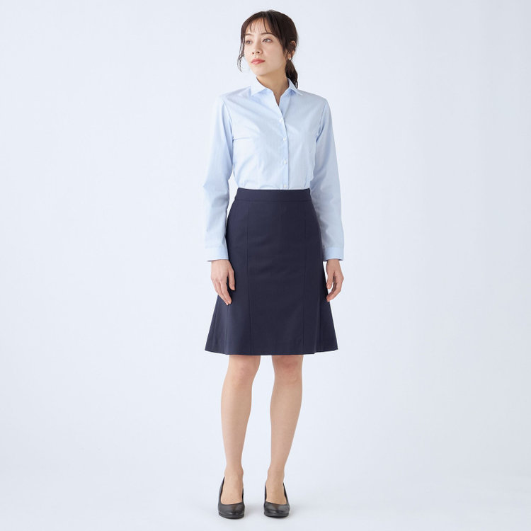 スーツセレクト 【SUIT SELECT×Samantha Thavasa】【年間】Aラインスカート/ネイビー×ストライプ/4S/マシンウォシャブル その他