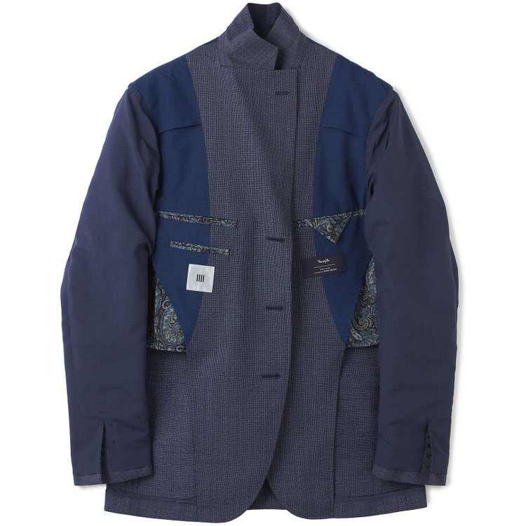 シルバーライン 【CLASSICO TAPERED】【春夏】3釦段返りシングルスーツ 2タック/ネイビー/パッチポケット/ウエストムーブ/MARZOTTO/※裾上げ必要 青濃色