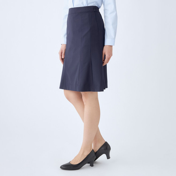 スーツセレクト 【SUIT SELECT×Samantha Thavasa】【年間】Aラインスカート/ネイビー×ストライプ/4S/マシンウォシャブル その他
