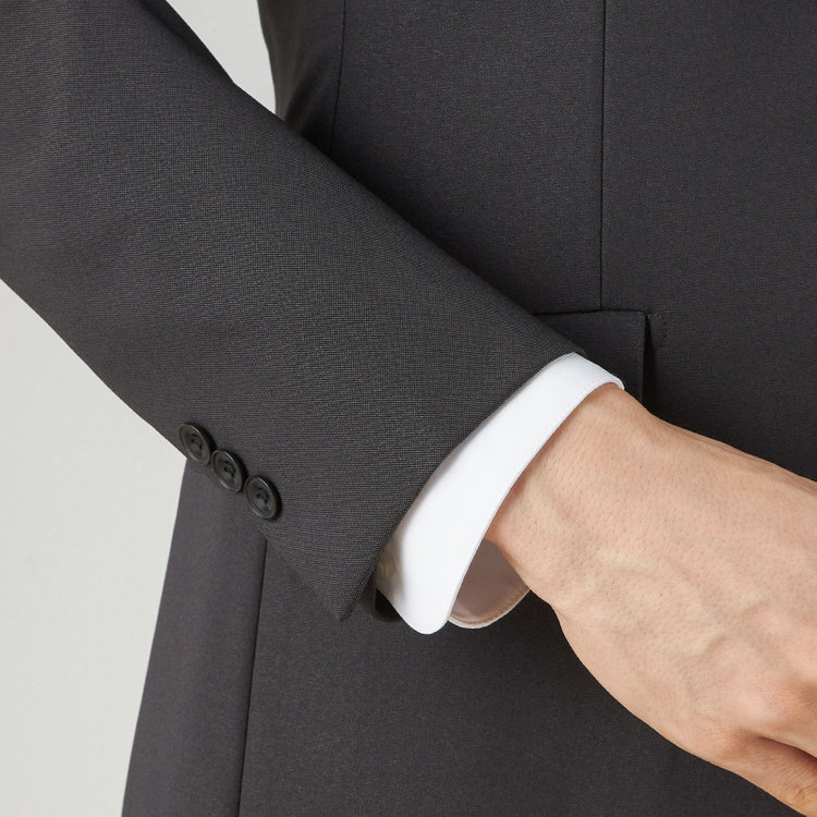 ブラックライン 【SLIM TAPERED_2】【年間】2釦シングルスリーピーススーツ 0タック/グレー/ウエストシャーリング/4S/※パンツ裾直し必要 グレー濃色