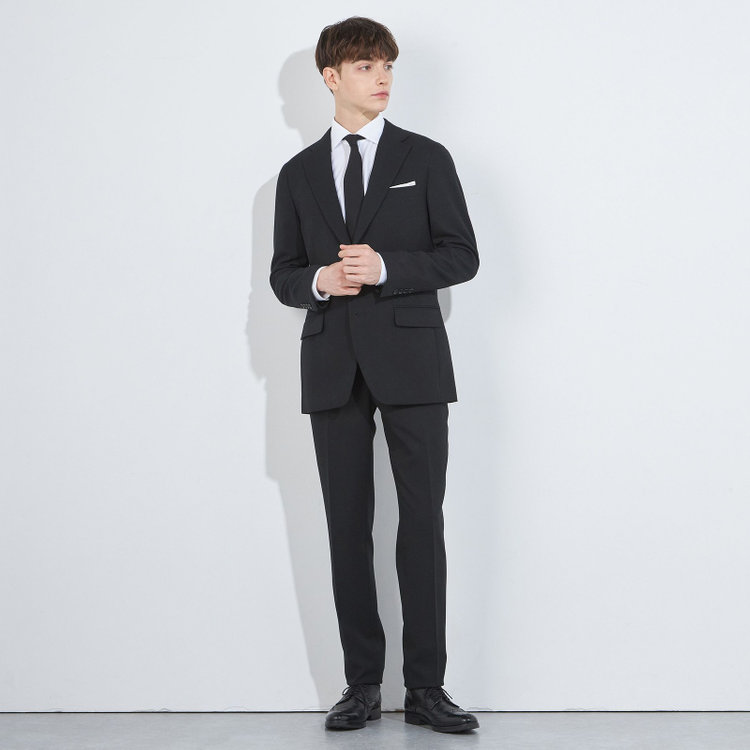 シルバーライン 【CLASSICO TAPERED】【秋冬】2釦ジャケット/ブラック/4S SUSTAINABILITY&ECOLOGY FABRIC 黒