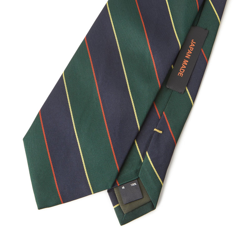 シルバーライン 【SILVER LINE】シルクストライプネクタイ 8.5cm幅/グリーン×ネイビー/JAPAN MADE その他
