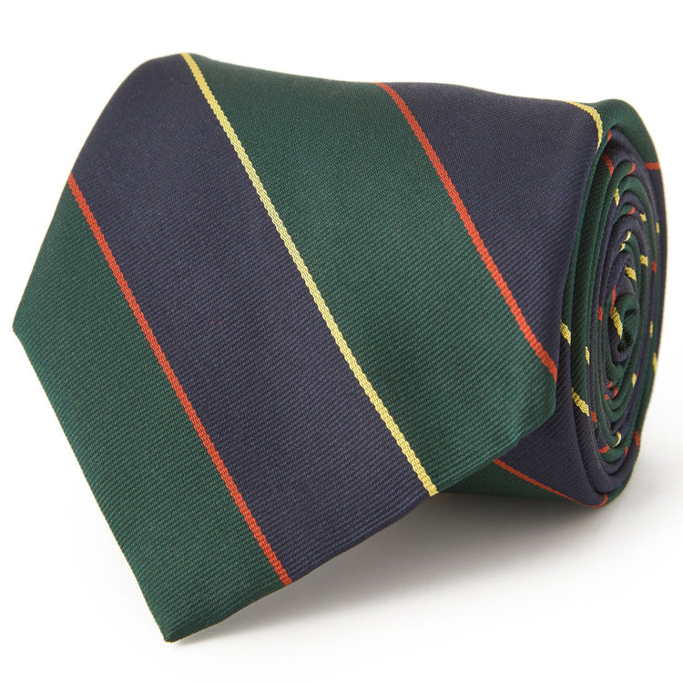 シルバーライン 【SILVER LINE】シルクストライプネクタイ 8.5cm幅/グリーン×ネイビー/JAPAN MADE その他