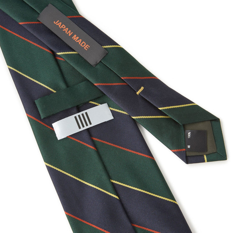 シルバーライン 【SILVER LINE】シルクストライプネクタイ 8.5cm幅/グリーン×ネイビー/JAPAN MADE その他