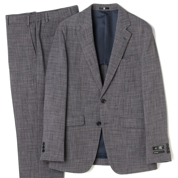 ブラックライン 【SLIM TAPERED_2】【春夏】2釦シングルスーツ 0タック/グレー/ウエストシャーリング/4S SUSTAINABILITY&ECOLOGY FABRIC/※パンツ裾上げ済仕様 グレー中間