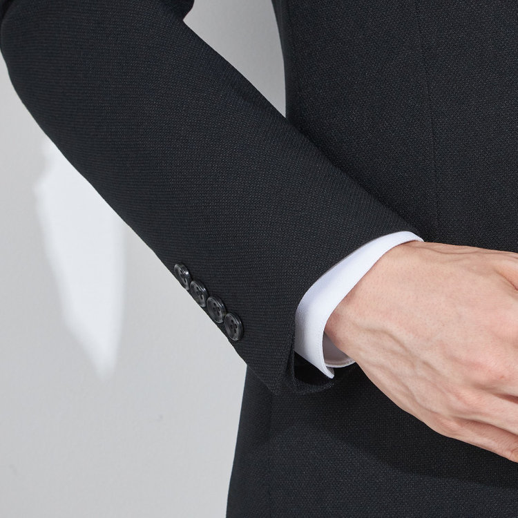 シルバーライン 【CLASSICO TAPERED】【秋冬】2釦ジャケット/ブラック/4S SUSTAINABILITY&ECOLOGY FABRIC 黒