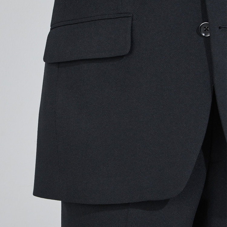 シルバーライン 【CLASSICO TAPERED】【秋冬】2釦ジャケット/ブラック/4S SUSTAINABILITY&ECOLOGY FABRIC 黒