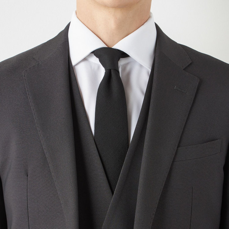ブラックライン 【SLIM TAPERED_2】【年間】2釦シングルスリーピーススーツ 0タック/グレー/ウエストシャーリング/4S/※パンツ裾直し必要 グレー濃色