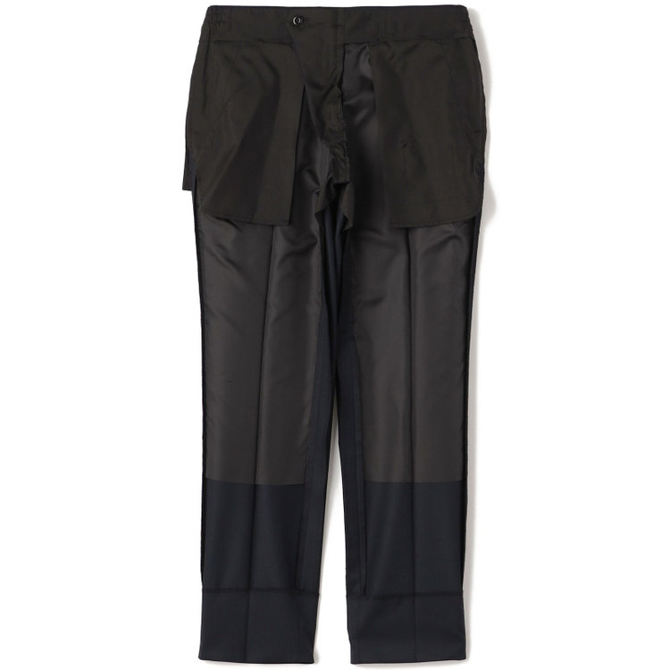 ブラックライン 【SLIM TAPERED_2】【年間】2釦シングルスリーピーススーツ 0タック/ネイビー/ウエストシャーリング/4S SUSTAINABILITY&ECOLOGY FABRIC/※パンツ裾上げ済仕様 紺濃色