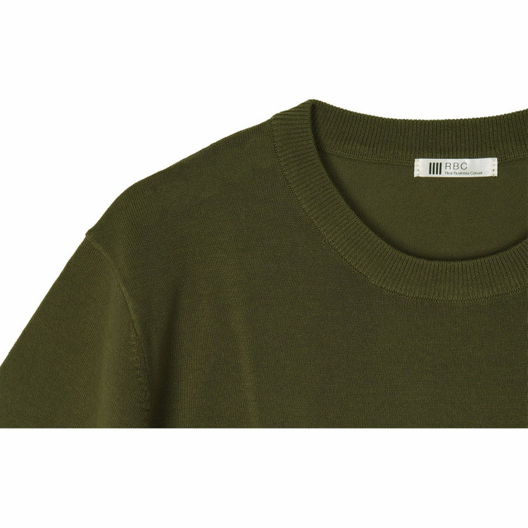 スーツセレクト 【WEB限定/OUTLET】【発送在庫あり】【RBC】【半袖】クルーネックニットTシャツ/カーキ カーキ系(濃緑)