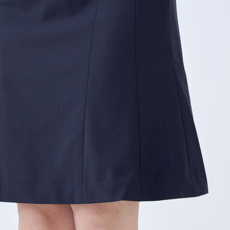 スーツセレクト 【SUIT SELECT×Samantha Thavasa】【年間】Aラインスカート/ネイビー×ストライプ/4S/マシンウォシャブル ネイビー系(紺)
