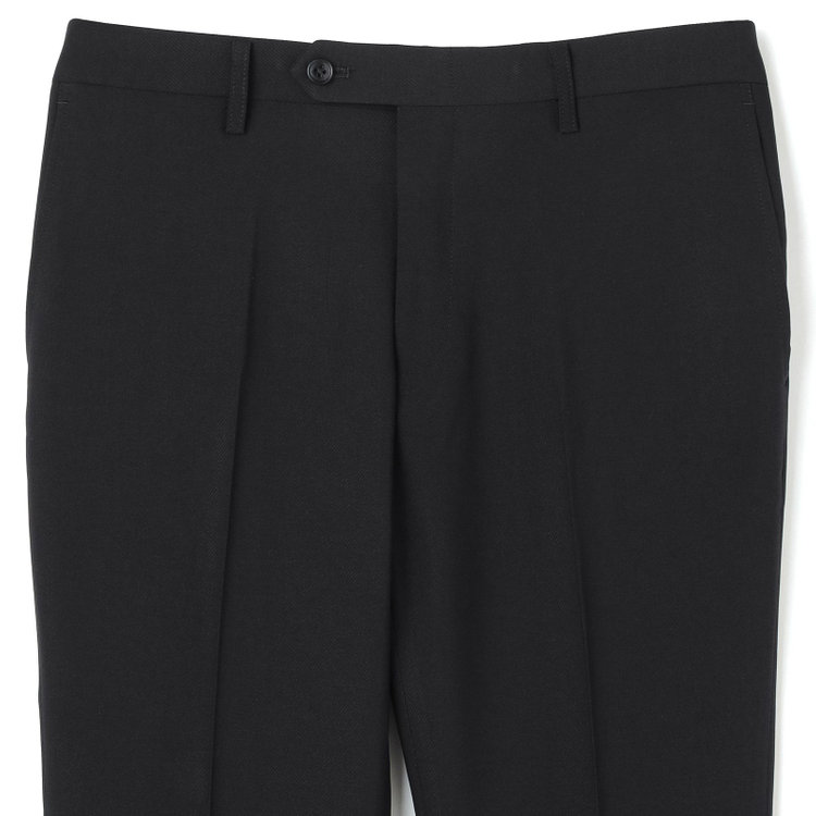 ブラックライン 【SLIM TAPERED】【年間】ウォッシャブル0タックテーパードパンツ/ブラック/裾上げ済仕様 黒