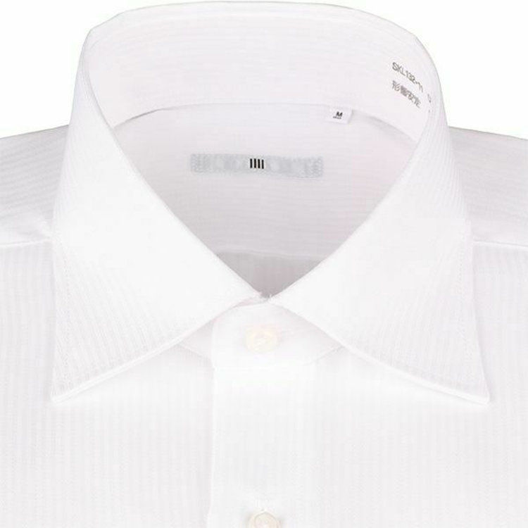 ブラックライン 【SILVER LINE】【形態安定】ワイドカラードレスワイシャツ/ホワイト×ドビーストライプ ホワイト系(白)