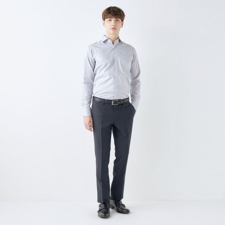 ブラックライン 【KSW】【春夏】0タックパンツ/ネイビー×チェック/※裾上げ済仕様 紺中間