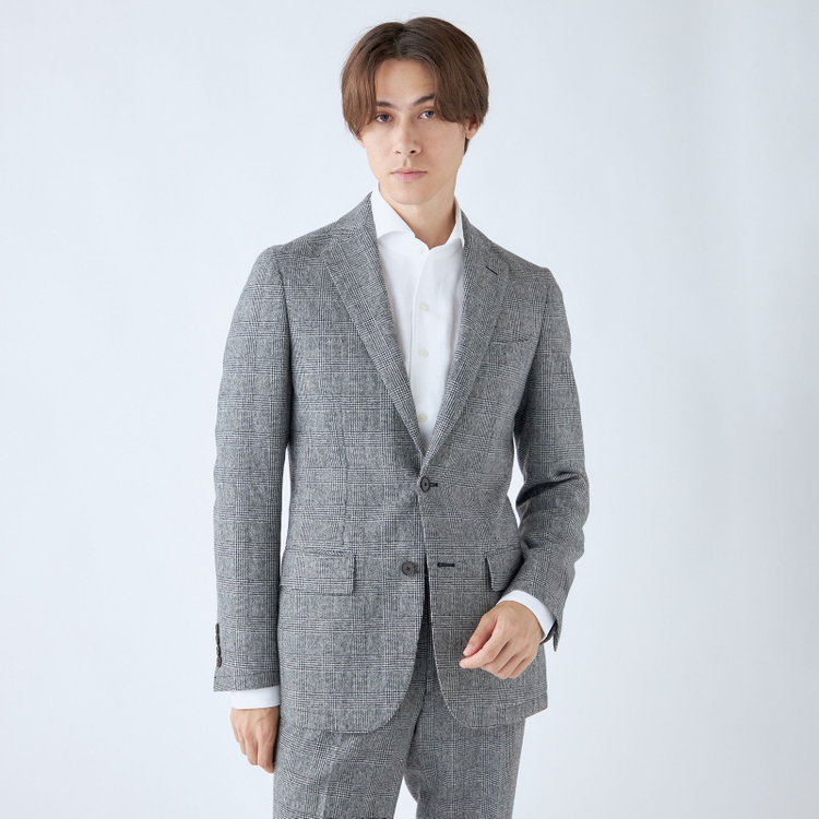 シルバーライン 【RBC】【秋冬】ウールブレンド2釦ジャケット/ホワイト＆ブラック×グレンチェック/RE:NEWOOL その他