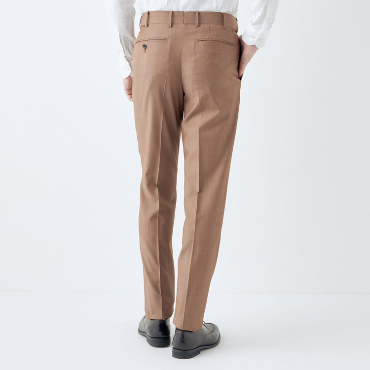 シルバーライン 【発送在庫あり】【CLASSICO TAPERED】【春夏】6釦2掛けダブルスーツ 2タック/ライトブラウン/チェンジポケット/MARZOTTO/※パンツ裾直し必要 茶淡色