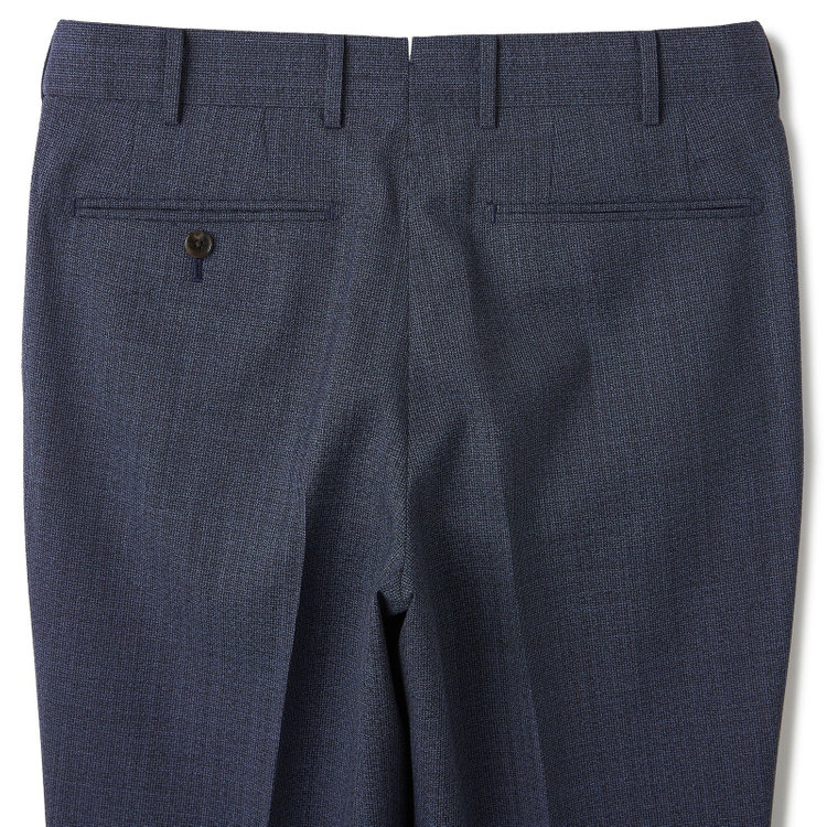 シルバーライン 【CLASSICO TAPERED】【春夏】3釦段返りシングルスーツ 2タック/ネイビー/パッチポケット/ウエストムーブ/MARZOTTO/※裾上げ必要 青濃色