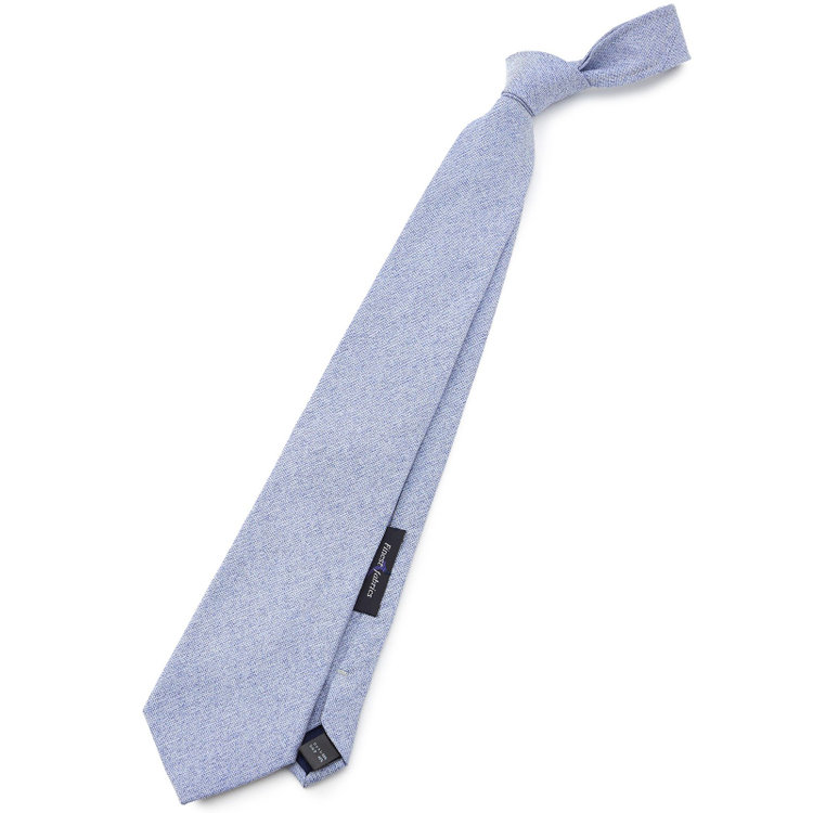 シルバーライン 【SILVER LINE】コットンシルクソリッド系ネクタイ 8.5cm幅/ブルー/Finest fabrics by COMO ITALY その他
