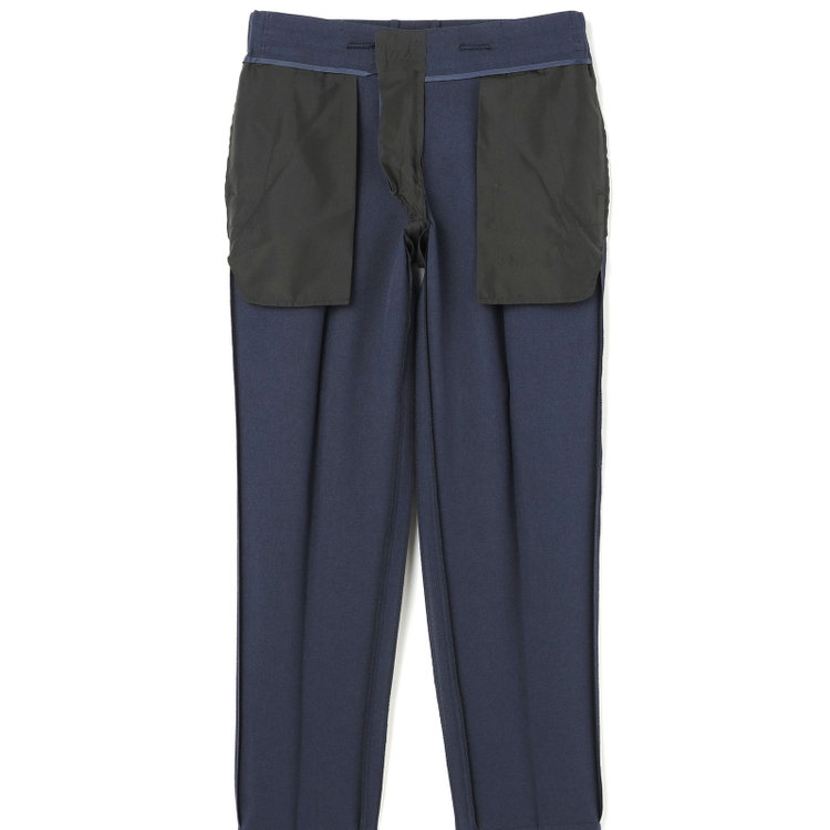 シルバーライン 【RBC】【春夏】3釦段返りシングルスーツ 2タック/ネイビー/パッチポケット/ドローコード&ウエストシャーリング/※パンツ裾上げ済仕様 紺中間