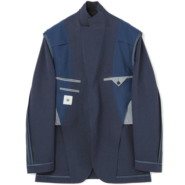 シルバーライン 【RBC】【春夏】3釦段返りシングルスーツ 2タック/ネイビー/パッチポケット/ドローコード&ウエストシャーリング/※パンツ裾上げ済仕様 紺中間