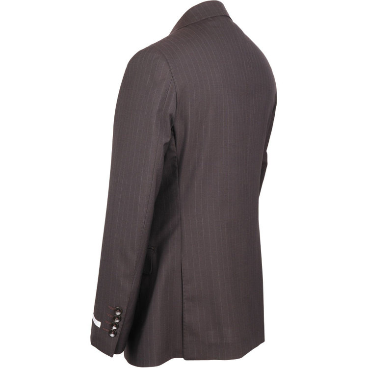 スーツセレクト 【WEB限定/OUTLET】【CLASSICO TAPERED】【春夏】2釦シングルスーツ 1タック/ブラウン×ストライプ/ウォシャブル ブラウン系(茶)