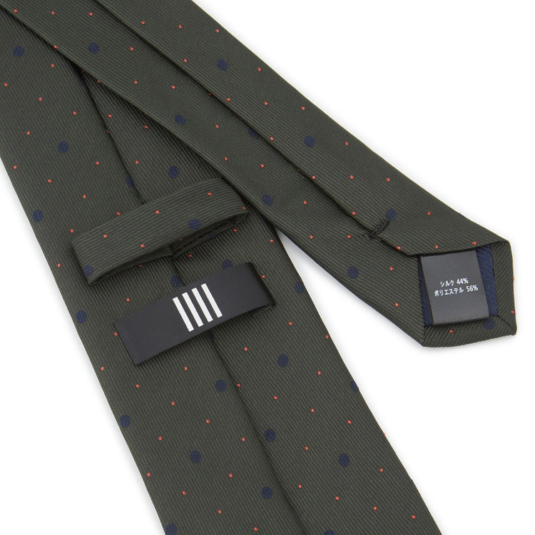 ブラックライン 【BLACK LINE】シルクブレンドドットネクタイ 7.5cm幅/グリーン その他
