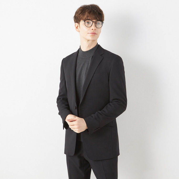 ブラックライン 【SLIM TAPERED_2】【年間】2釦シングルテーパードパンツスーツ 0タック/ブラック/ウエストシャーリング/4S/※パンツ裾上げ済仕様 黒