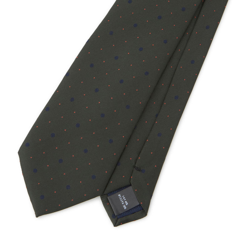 ブラックライン 【BLACK LINE】シルクブレンドドットネクタイ 7.5cm幅/グリーン その他