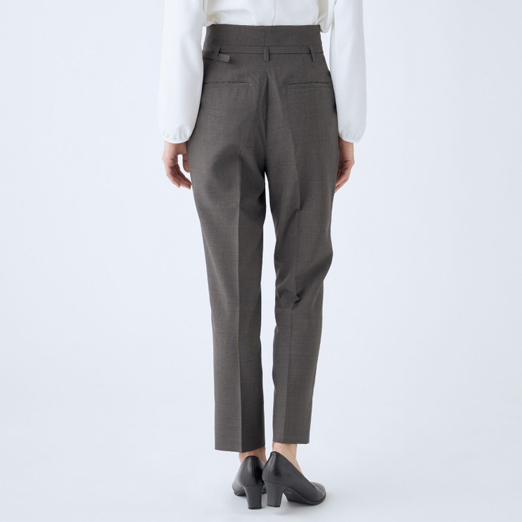 シルバーライン 【RELAX TAPERED】【年間】ノーカラー 2釦1掛け/ダブルパンツスーツ/グレー/ウエスト内側アジャスター/ウォッシャブル/Naturemier/※パンツ裾上げ済仕様 グレー濃色