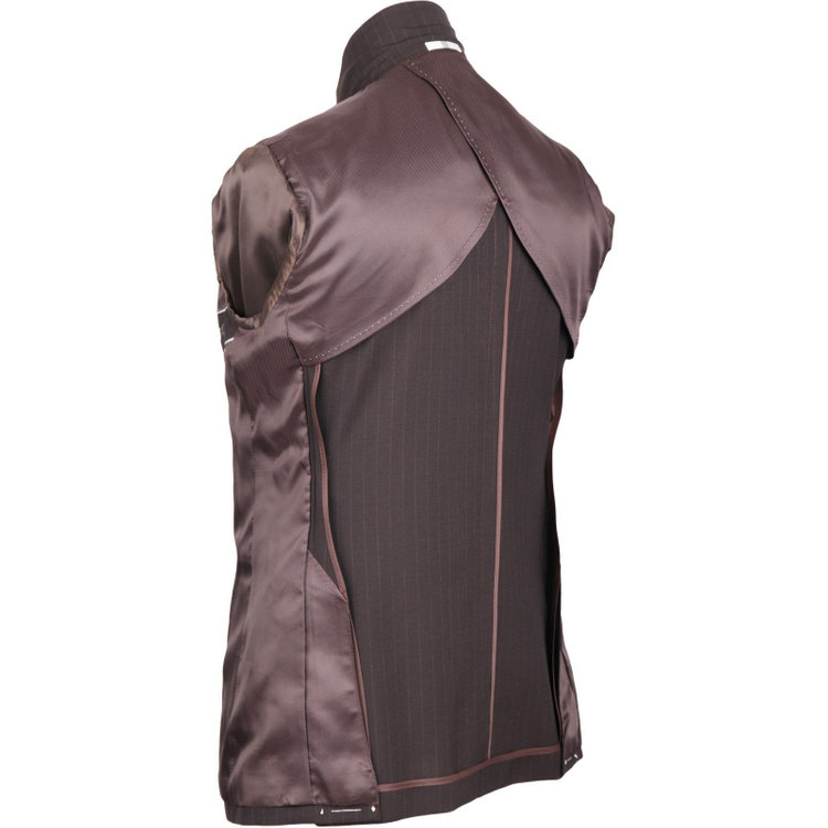 スーツセレクト 【WEB限定/OUTLET】【CLASSICO TAPERED】【春夏】2釦シングルスーツ 1タック/ブラウン×ストライプ/ウォシャブル ブラウン系(茶)