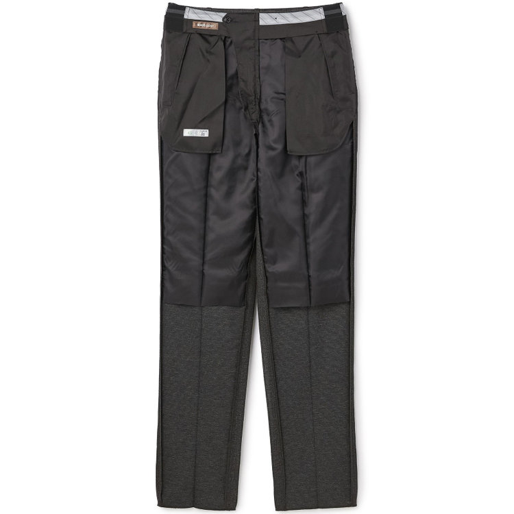 シルバーライン 【5DAYS CLOSET】【RBC】【秋冬】1タックテーパードパンツ セットアップ対応/ チャコール×カルゼ調ジャージ生地×プリントデニム /ウエストムーブ / ウォッシャブル ※裾上げ必要 黄淡色