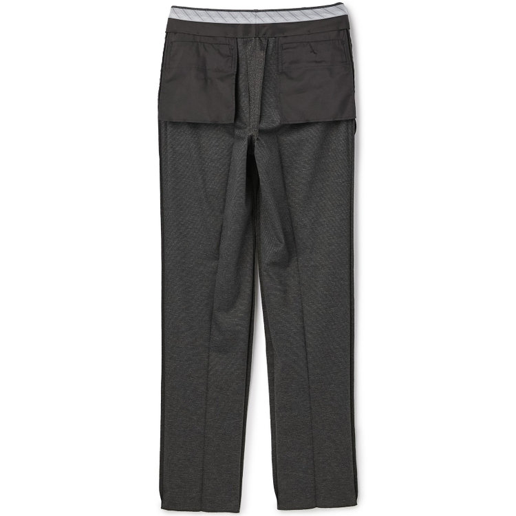 シルバーライン 【5DAYS CLOSET】【RBC】【秋冬】1タックテーパードパンツ セットアップ対応/ チャコール×カルゼ調ジャージ生地×プリントデニム /ウエストムーブ / ウォッシャブル ※裾上げ必要 黄淡色