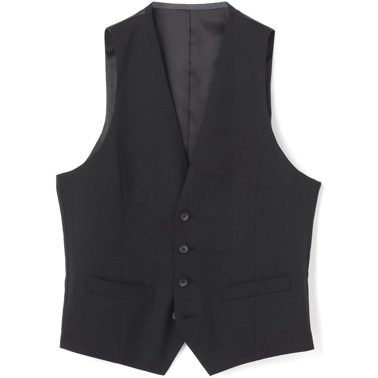 シルバーライン 【CLASSICO TAPERED】【年間】【結婚式対応可】2釦シングルフォーピーススーツ 1タック/ブラック＋コーディネートパンツグレー/両面ジレ/ウエストムーブ/4S SUSTAINABILITY&ECOLOGY FABRIC/※裾上げ必要 黒