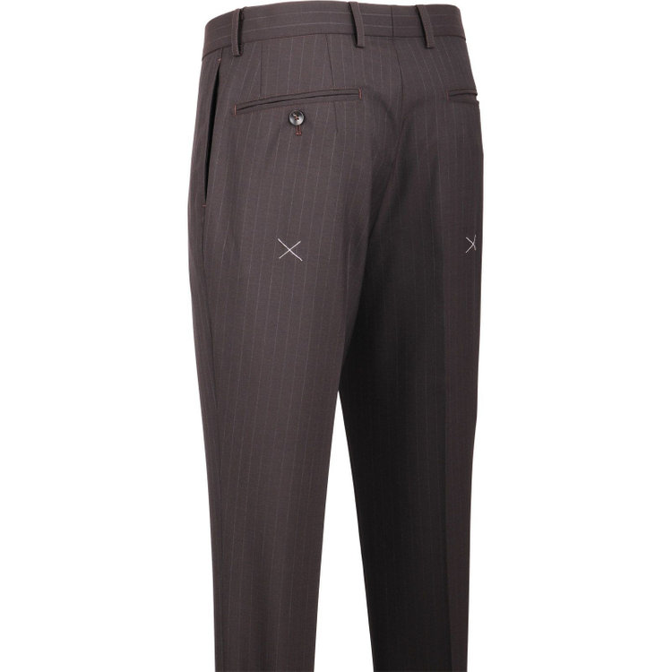 スーツセレクト 【WEB限定/OUTLET】【CLASSICO TAPERED】【春夏】2釦シングルスーツ 1タック/ブラウン×ストライプ/ウォシャブル ブラウン系(茶)