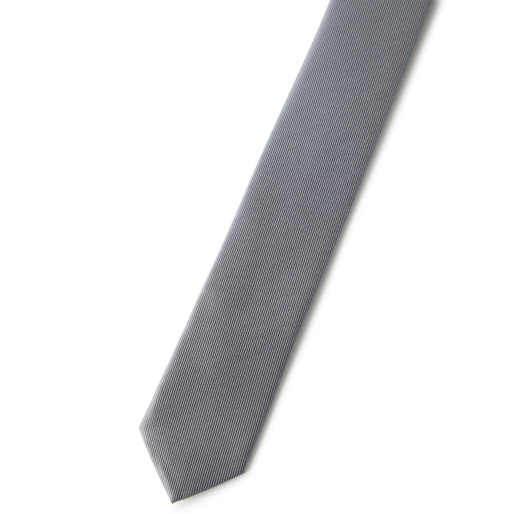 ブラックライン 【BLACK LINE】シルクブレンドソリッド系ネクタイ 7.5cm幅/グレー その他