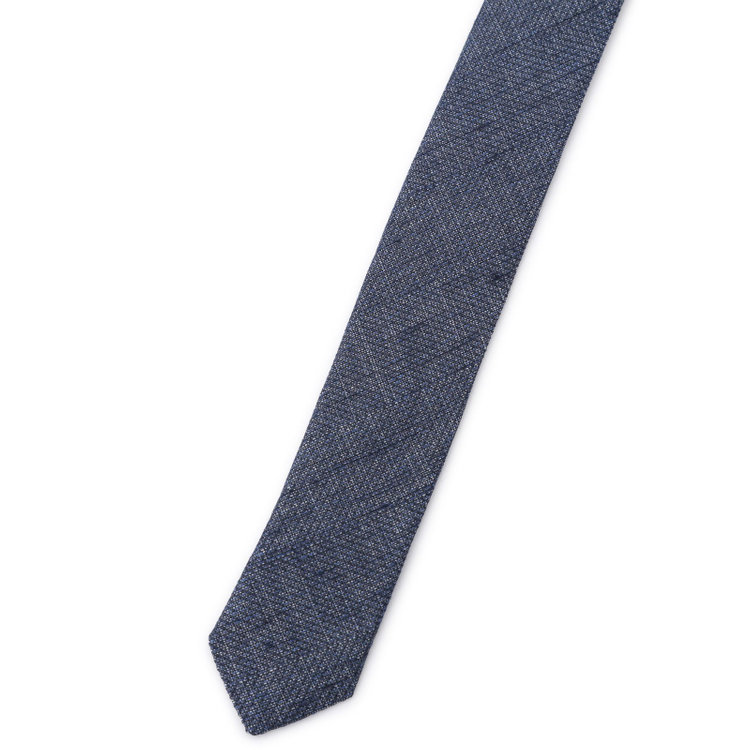 シルバーライン 【発送在庫あり】【SL】コットンシルクリネンソリッド系ネクタイ 8.5cm幅/ネイビー/ITALIAN FABRICS その他