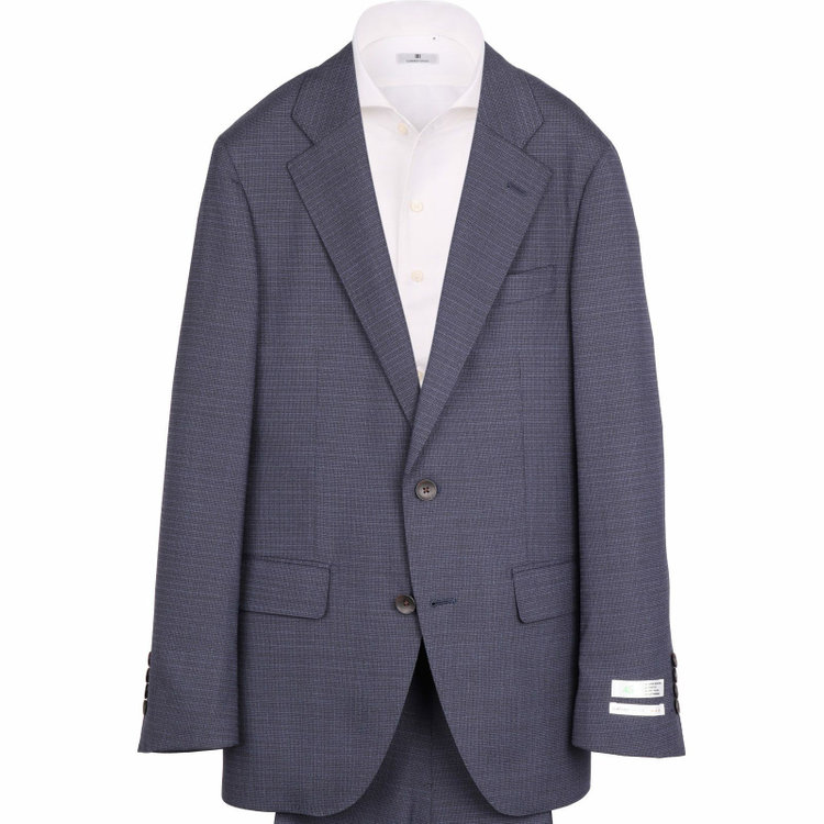 スーツセレクト 【WEB限定/OUTLET】【CLASSICO TAPERED】【春夏】スペアパンツ付き/2釦シングルスーツ 1タック/ネイビー×チェック/ウエストシャーリング/4S SUSTAINABILITY&ECOLOGY FABRIC ネイビー系(紺)