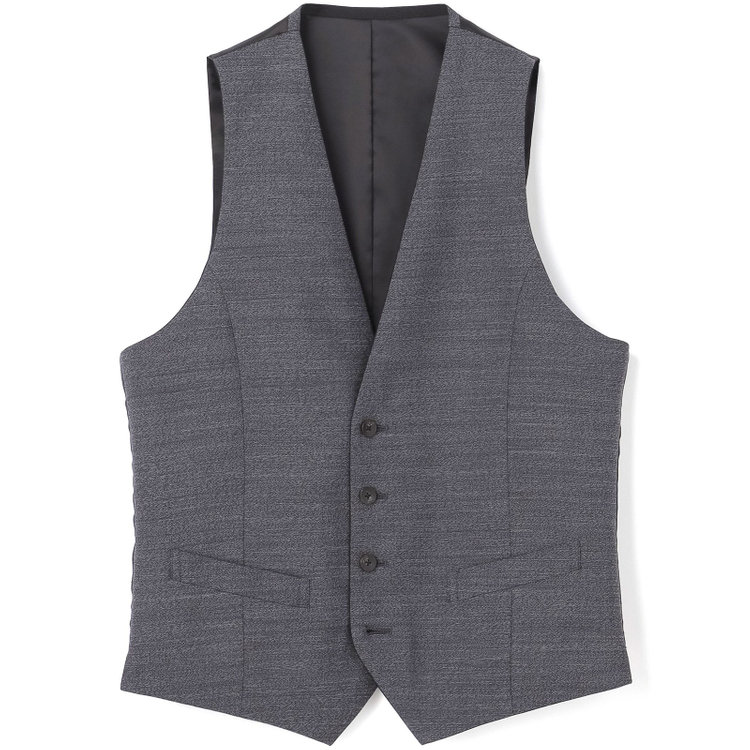 シルバーライン 【CLASSICO TAPERED】【年間】【結婚式対応可】2釦シングルフォーピーススーツ 1タック/ブラック＋コーディネートパンツグレー/両面ジレ/ウエストムーブ/4S SUSTAINABILITY&ECOLOGY FABRIC/※裾上げ必要 黒